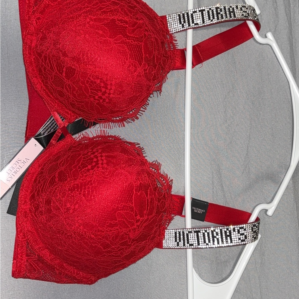 Victoria's Secret Red Lace Push-Up Bra